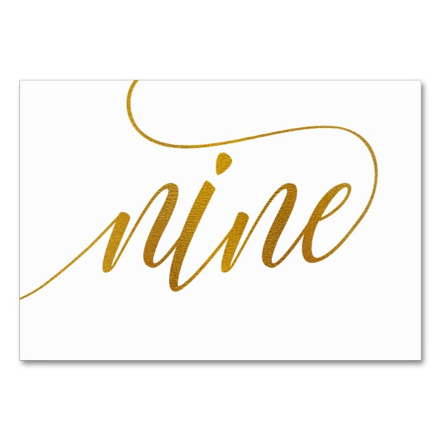 Numéros de table - Typographie Luxe (Faux Dorure)  (Devant)