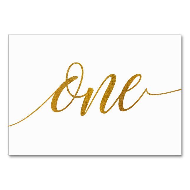 Numéros de table - Typographie Luxe (Faux Foil) 1 (Devant)