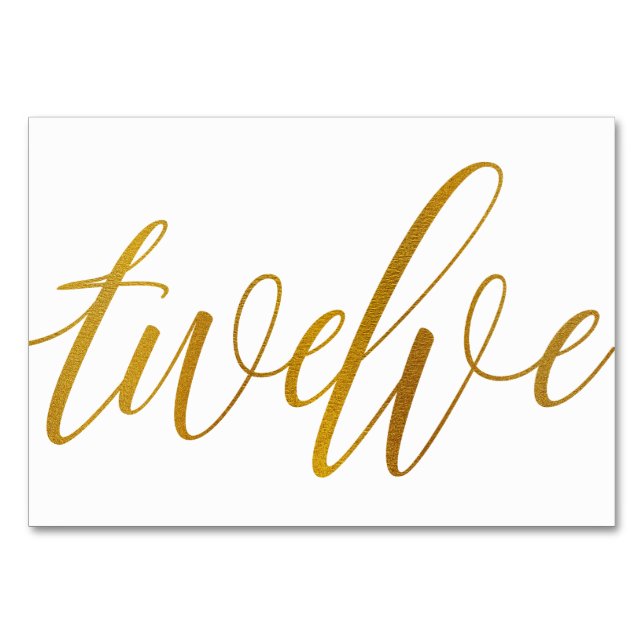 Numéros de table - Typographie Luxe - Faux papier  (Devant)