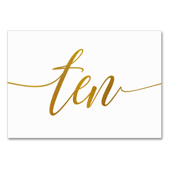 Numéros de table - Typographie Luxe - Faux papier  (Devant)