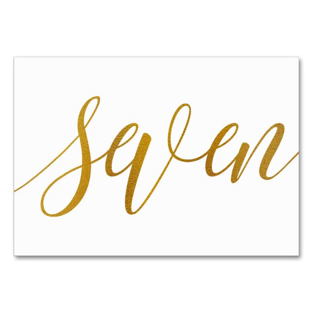 Numéros de table - Typographie Luxe (Faux papier d (Devant)