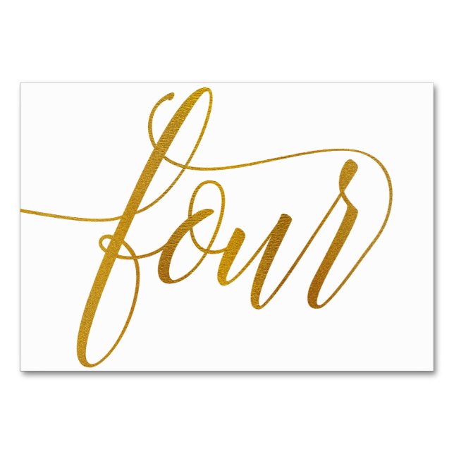 Numéros de table - Typographie Luxe (Faux papier d (Devant)