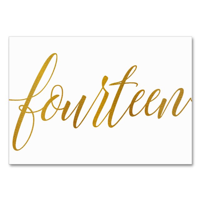 Numéros de table - Typographie Luxe - Feuille de f (Devant)