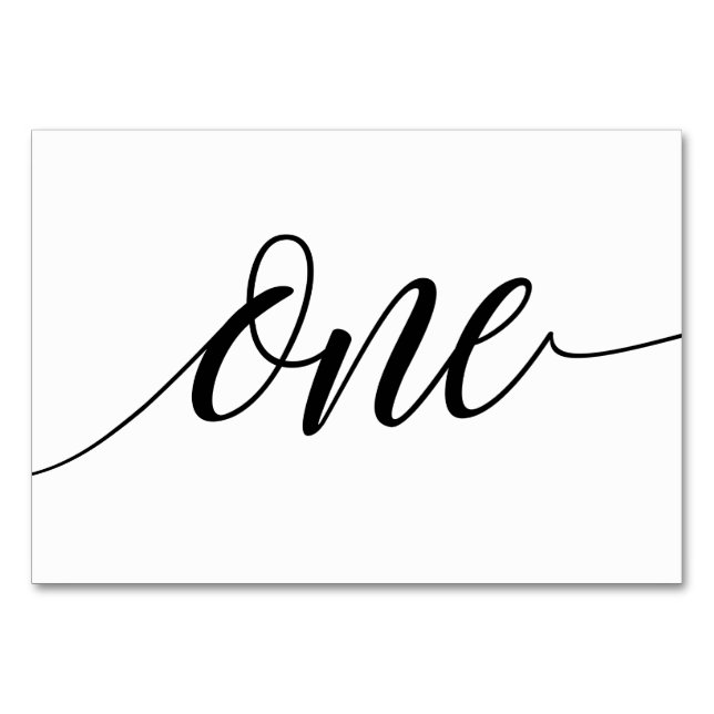 Numéros de table - Typographie Luxe (Noir) 1 (Devant)