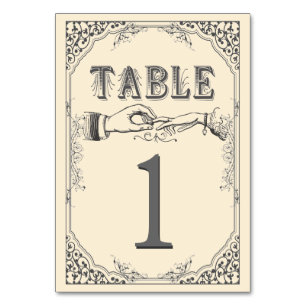 Numéros de table victorienne de l'ancienne époque
