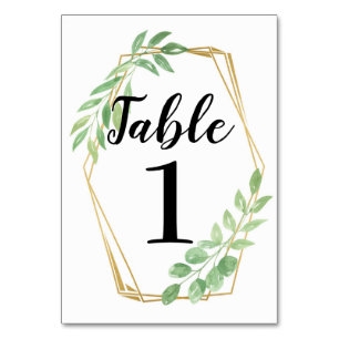 Numéros de tableau Cartes Feuilles Mariage Gold Fr