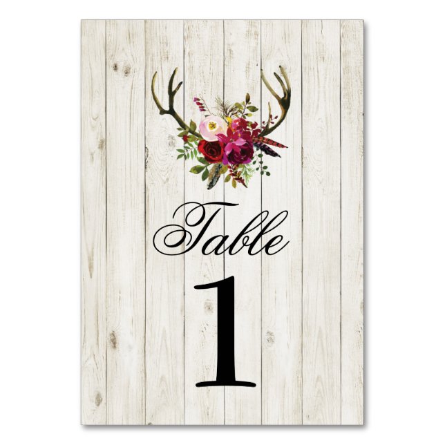 Numéros de tableau Mariage Antlers Stag Cartes rus (Par défaut)