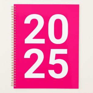 Numéros de typographie moderne rose chaud de l'ann