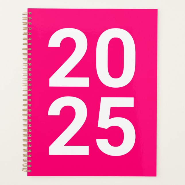 Numéros de typographie moderne rose chaud de l'ann (Devant)