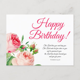 Numéros floraux 6:24-26 Anniversaire Carte postale