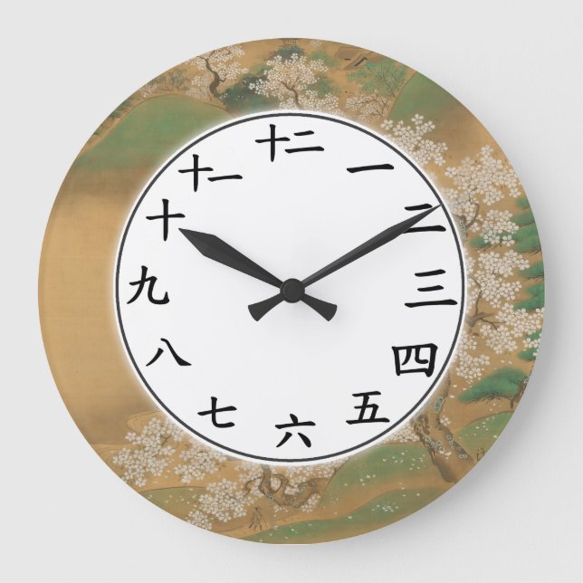 Numéros Kanji Japonais Horloge Sakura Flower Bloss (Recto)
