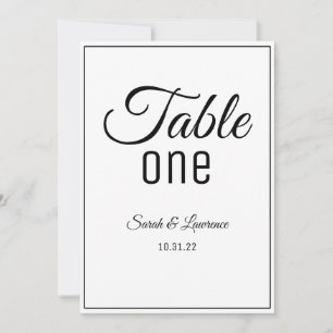 Numéros minimalistes de table de réception double 