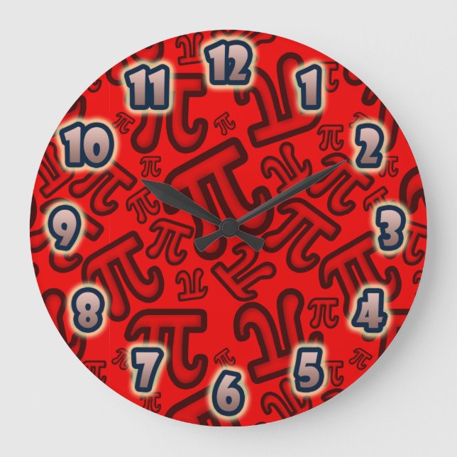 Numéros Pi ORIGINAL Fou - HORLOGE rouge (Recto)