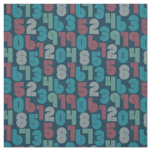 Numéros rétro Ultramarine tissu bleu