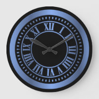 Numéros romains métalliques Horloge - Bleu
