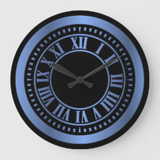 Numéros romains métalliques Horloge - Bleu