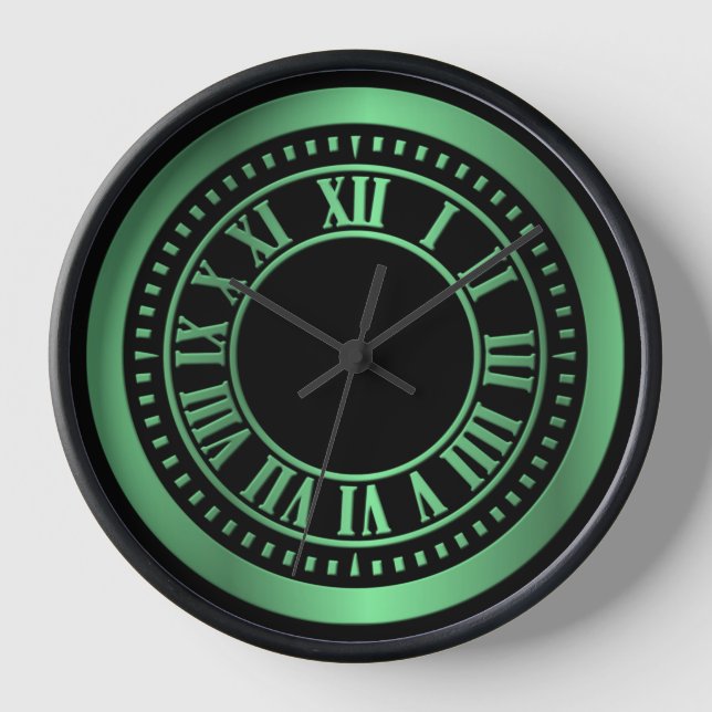 Numéros romains métalliques Horloge - Vert (Recto)
