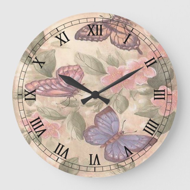 Numéros romains ronds papillon Horloge (Recto)