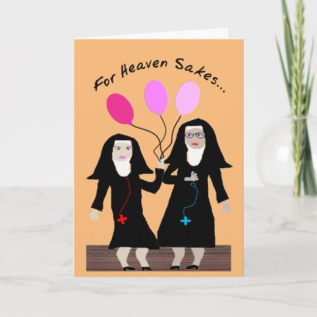Nun Anniversaire Carte "Soeur Pantalon de fête" 2 (Devant)