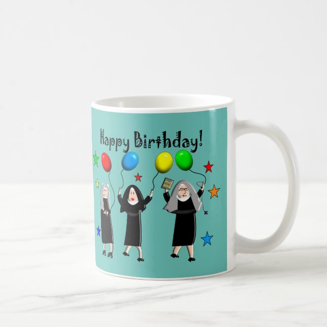 Nun Joyeux Anniversaire café Mug (Droite)