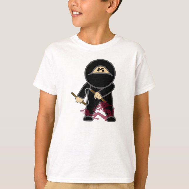 Nunchaku Ninja, T-shirt pour enfant dragon caché (Devant)