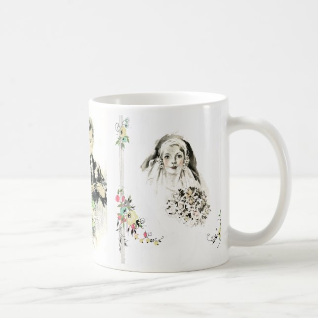 Nuptiale vintage, mariage, mariage, tasse (Droite)