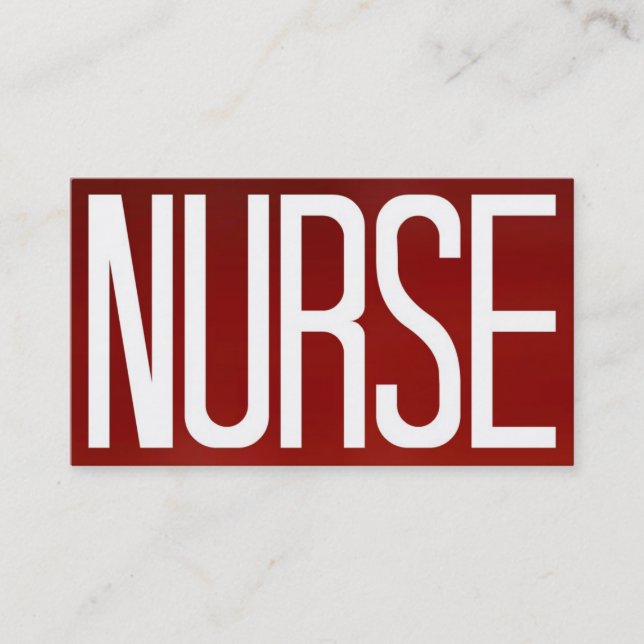 Nurse Bold Red Carte de visite (Devant)