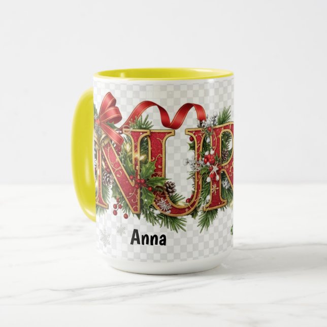 Nurse - Cute Festive Elegant Professionals Mug (Devant gauche)