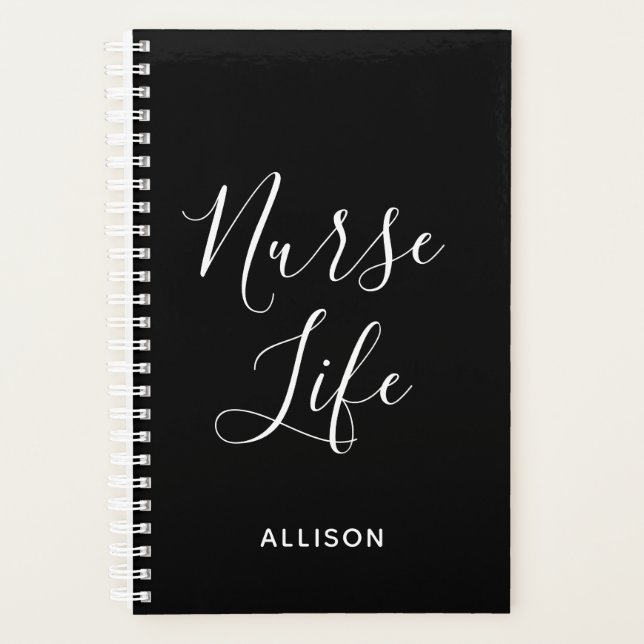 Nurse Life Black and White Stylish Personnalisé (Devant)