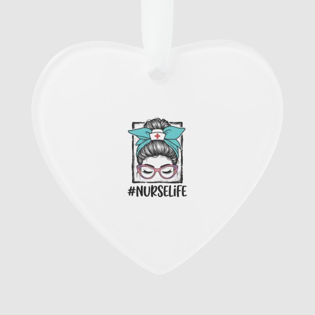 Nurse Life Chignon Méssy Arc-en-ciel Vector Design (devant)
