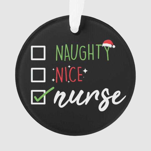 Nurse Naughty Nice Funny Christmas Père Noël Liste (devant)
