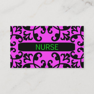 Nurse Pink Damask Carte de visite