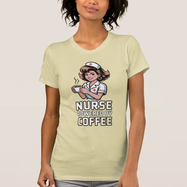 Nurse Powered by Coffee T-shirt (Devant)