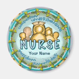Nurse Rainbow Motto nom personnalisé aimant