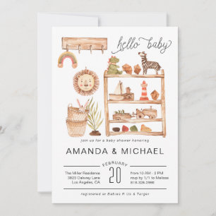 Nurserie Bohème Neutre   Invitation à la Baby Show