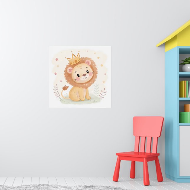 Nurserie de bébé lion – Impression d'animal mignon (Pépinière 1)