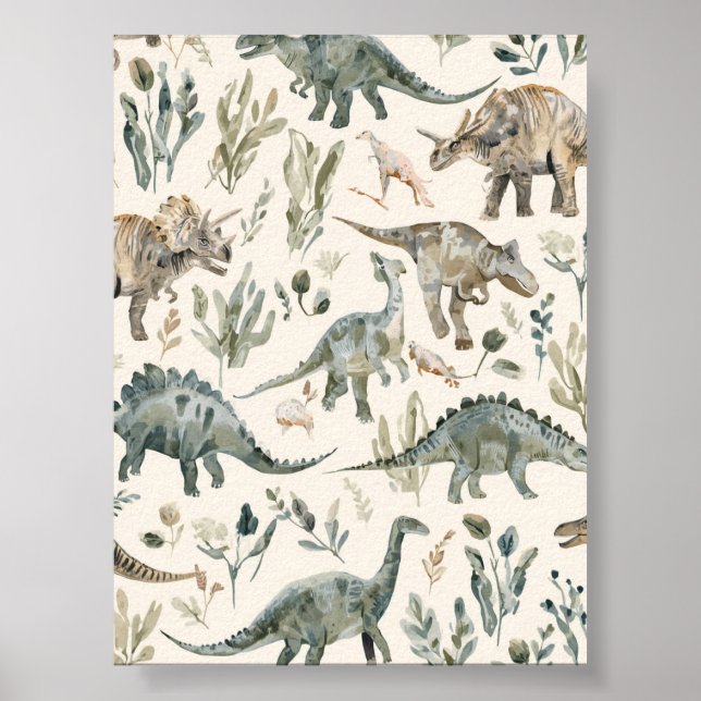 Nurserie | Décoration murale dinosaure | Affiche i (Devant)