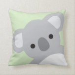 Nursery Coussin Enfants Décor Chambre Koala Ours<br><div class="desc">Coussin Koala parfait pour n'importe quel arrière - plan vert pâle en pépinière avec ours koala.</div>