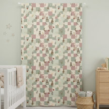 Nursery Curtains Cottagecore whimsy rabbit pastel