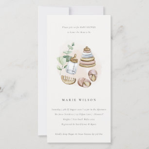 Nursery Essential rose Girl Invitation Baby shower