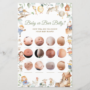 Nursery Rhyme Baby or Beer Belly Baby shower Jeu