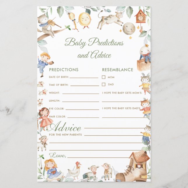 Nursery Rhyme Baby Predictions et conseils Activit (Devant)