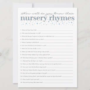Nursery Rhyme Game Star Baby shower Carte de jeu