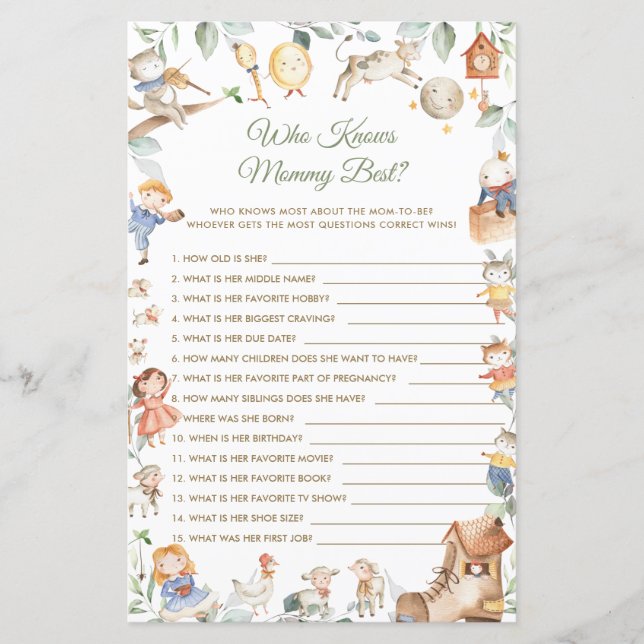 Nursery Rhyme Qui Connaît Maman Meilleur Jeu De Do (Devant)