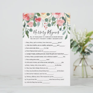 Nursery Rhymes avec réponses Baby shower partie je