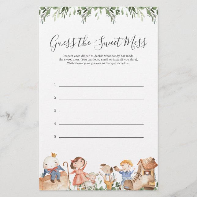 Nursery Rhymes Baby shower Devine The Sweet Mess (Devant)