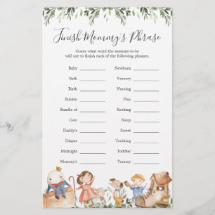 Nursery Rhymes Baby shower Terminer la phrase de m