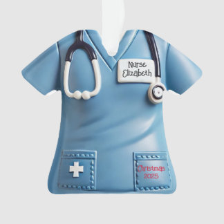 Nurses Scrubs Shirt Personalized Christmas Ornamen