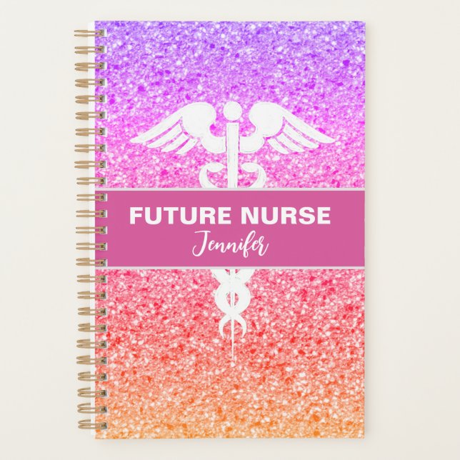Nursing Student Caduceus Rainbow Parties scintilla (Devant)
