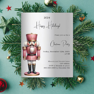 Nutcracker argent Christmas Party invitation